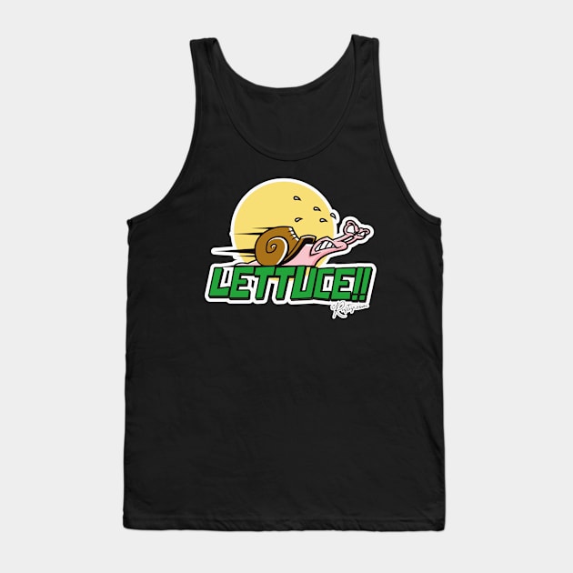 Comical Funny Lettuce The Racing Speed Snail Tank Top by RuftupDesigns